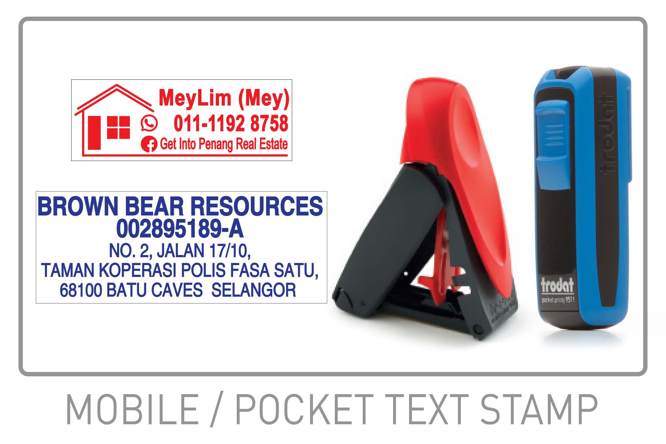 Mobile Pocket Text Stamp